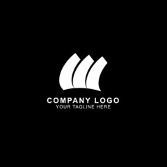 Creative white logo design with black background for business and brand.