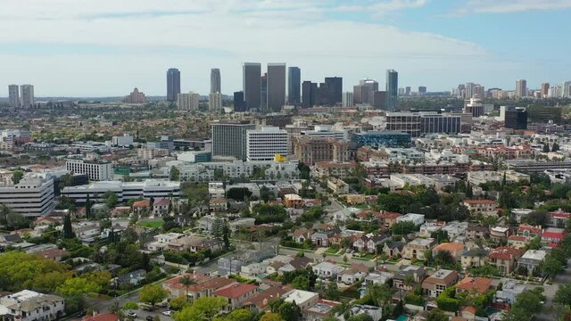 Los Angeles skyline and its surrounding neighborhoods