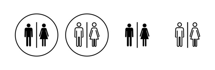Toilet icon set. restrooms icon vector. bathroom sign. wc, lavatory