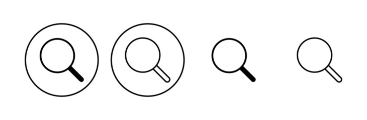 Search icon set. search magnifying glass icon