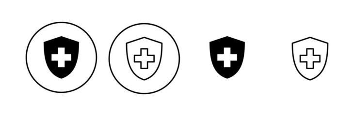 Health insurance icon set. Insurance health document icon