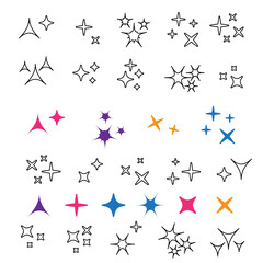Bright firework, decoration twinkle, shiny flash. Glowing light effect star. Sparkle lights vector