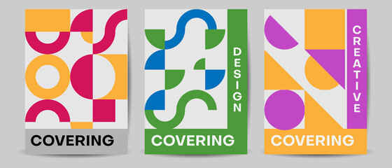 Obraz premium simple geometric covers set. vector template