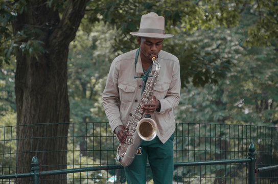 Musico Tocando En El Central Park