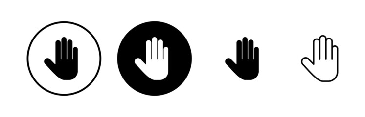 Fototapeta premium Stop icons set. Hand symbol. Hand icon vector