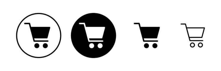 Shopping icons set. Shopping cart icon. Basket icon. Trolley