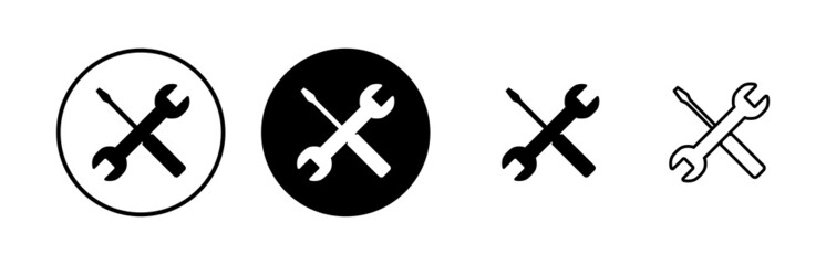 Repair icons set. Wrench and screwdriver icon. Settings vector icon. Maintenance