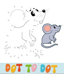 Dot to dot puzzle. Connect dots game. mouse vector illustration