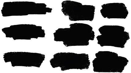 Big set of Black grunge stroke brush , banner, label, for your design, vector.