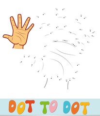 Dot to dot puzzle. Connect dots game. hand vector illustration