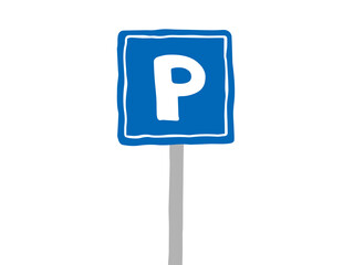 駐車場のパーキング マーク（ピクトグラム）／手書きイラスト