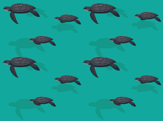Sea Turtle Leatherback Animation Vector Seamless Wallpaper
