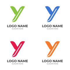 letter y logo vector with flat colorful style - obrazy, fototapety, plakaty