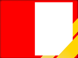 Red banner with white frame and gold ribbon.with copy space text for use idea