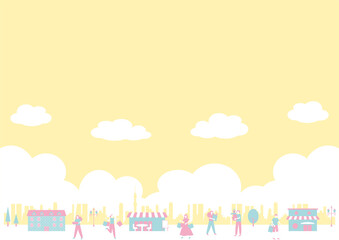 街でショッピングを楽しむ人々