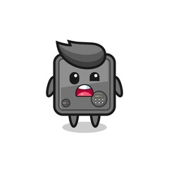 the shocked face of the cute safe box mascot