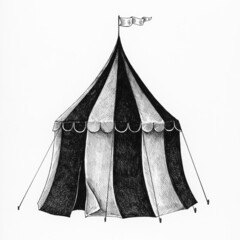 Hand drawn sketch of a circus tent © Rawpixel.com