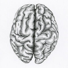 Hand drawn brain isolated on background