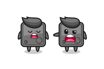 illustration of the argue between two cute safe box characters