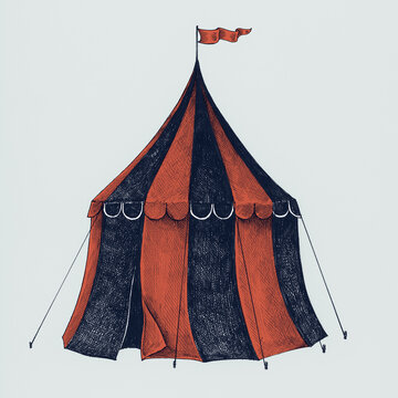 Hand drawn sketch of a circus tent