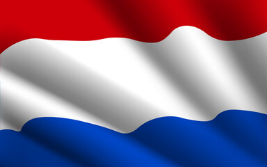 Naklejka premium Closeup of rippled netherland flag