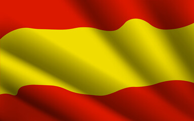 Closeup of rippled spain flag