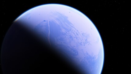 Alien Planet in the outer space. 3d rendering