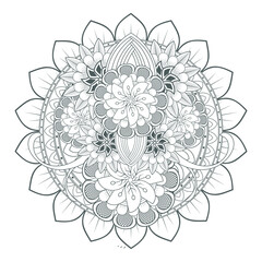 Decorative Doodle flowers in black and white for coloring page, cover, wedding invitation, greeting card, wall art and wallpaper. Hand drawn sketch for adult anti stress coloring page.-vector 