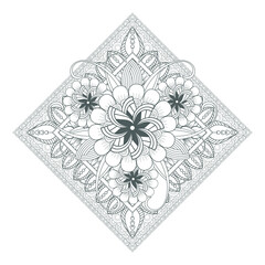 Decorative Doodle flowers in black and white for coloring page, cover, wedding invitation, greeting card, wall art and wallpaper. Hand drawn sketch for adult anti stress coloring page.-vector 