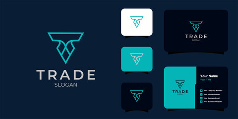 letter T building logo and business card