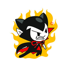 cute little vampire angry pose, halloween cute dracula