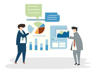 Illustration of people avatar business plan concept