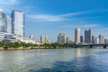 Fototapeta na wymiar Architectural landscape skyline of Ningbo city center, China