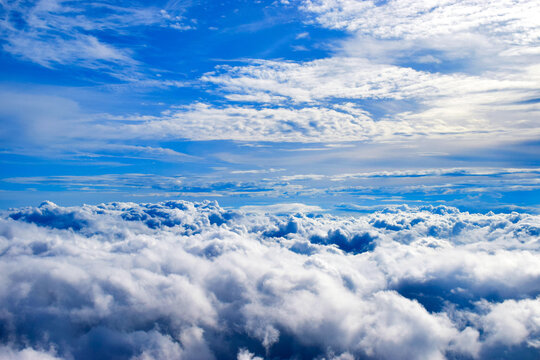 View of the clouds from above, looking down.