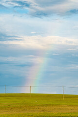 The grassland landscape in Hulun Buir, Inner Mongolia, China, summer time.