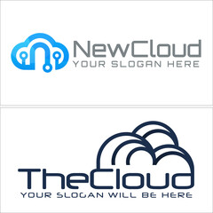 Business technology with icon cloud storage cyber web logo