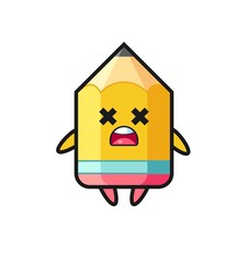 Fototapeta premium the dead pencil mascot character