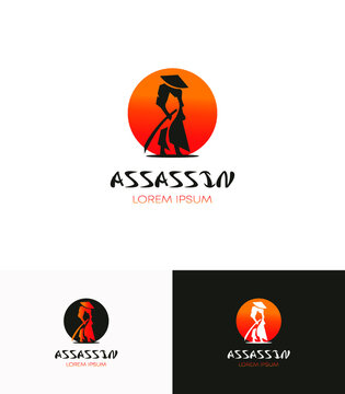 Assassin Samurai mascot e sport logo