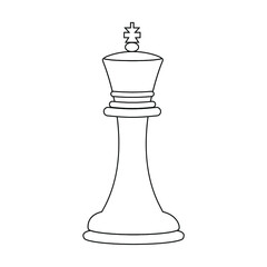 King chess piece outline vector illustration. American Chess Day concept.