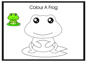 color frog for learn kid to colouring 