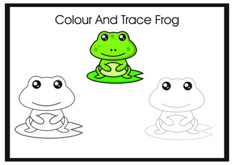 colour and trace frog 