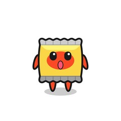 the amazed expression of the snack cartoon