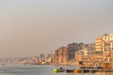 Naklejka premium The Holy City Of Varanasi, India
