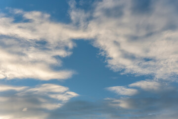 Beautiful clouds in the blue sky. Can be used for image edit.