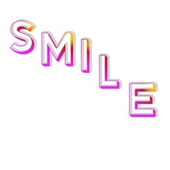 Letter alphabets smile colorful 3D abstract beautiful white background