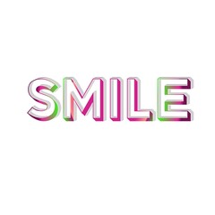 Letter alphabets smile colorful 3D abstract beautiful white background