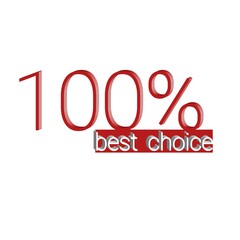100 Percentage best choice 3d rate icon on a white background abstract colorful