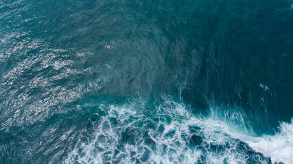 Fototapeta na wymiar Aerial view of beautiful sea wave surface