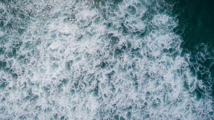 Aerial view of beautiful sea wave surface