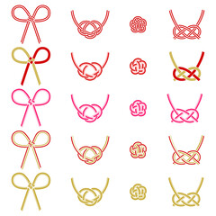 各種水引飾りのセット　叶結び・あわじ結び・梅結び